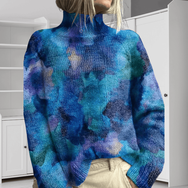 Zoe | Warm Floral Turtleneck