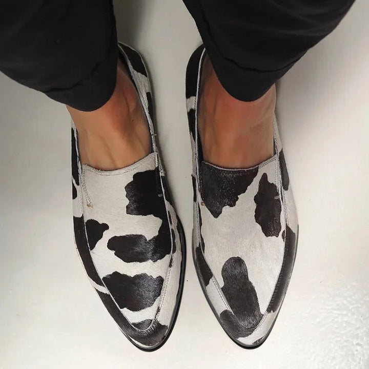 Becca | Cow Print Slip-Ons