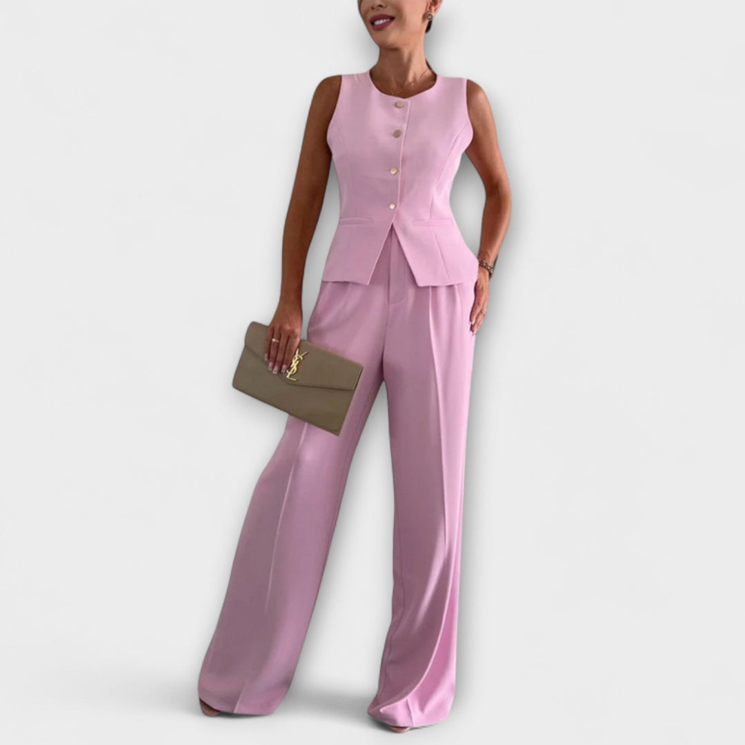 Wilhelmina - Chic Sleeveless Top and Pants Ensemble