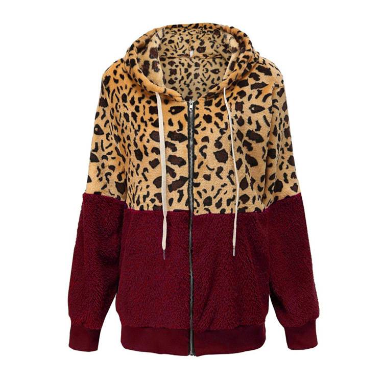 Lea | Fleece Hoodie with Leopard Design