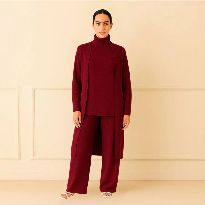 Lisy Cardigan, Turtleneck & Pants Set