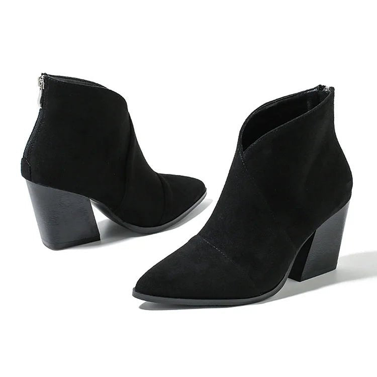 Hailey | Pointed Ankle Boot With Suede Effect