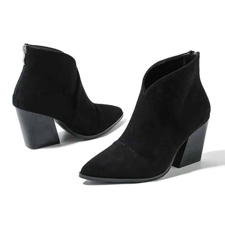 Hailey | Pointed Ankle Boot With Suede Effect