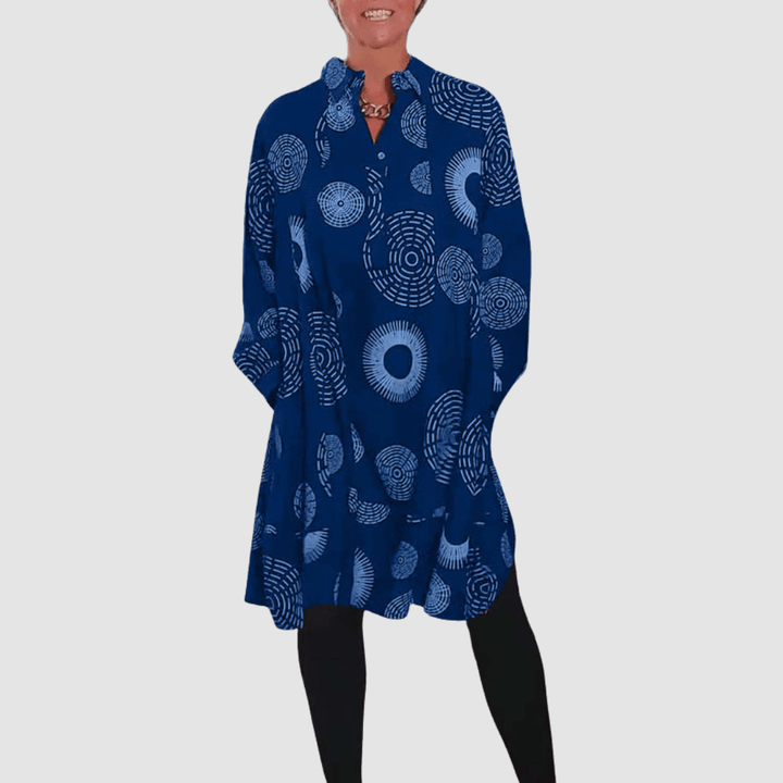 Haydie | Casual Lapel Dress With Geometric Print