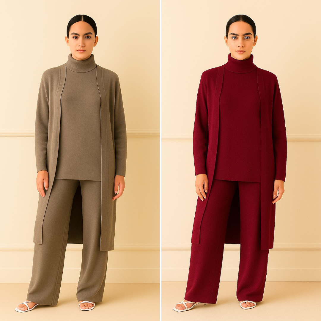 Lisy Cardigan, Turtleneck & Pants Set