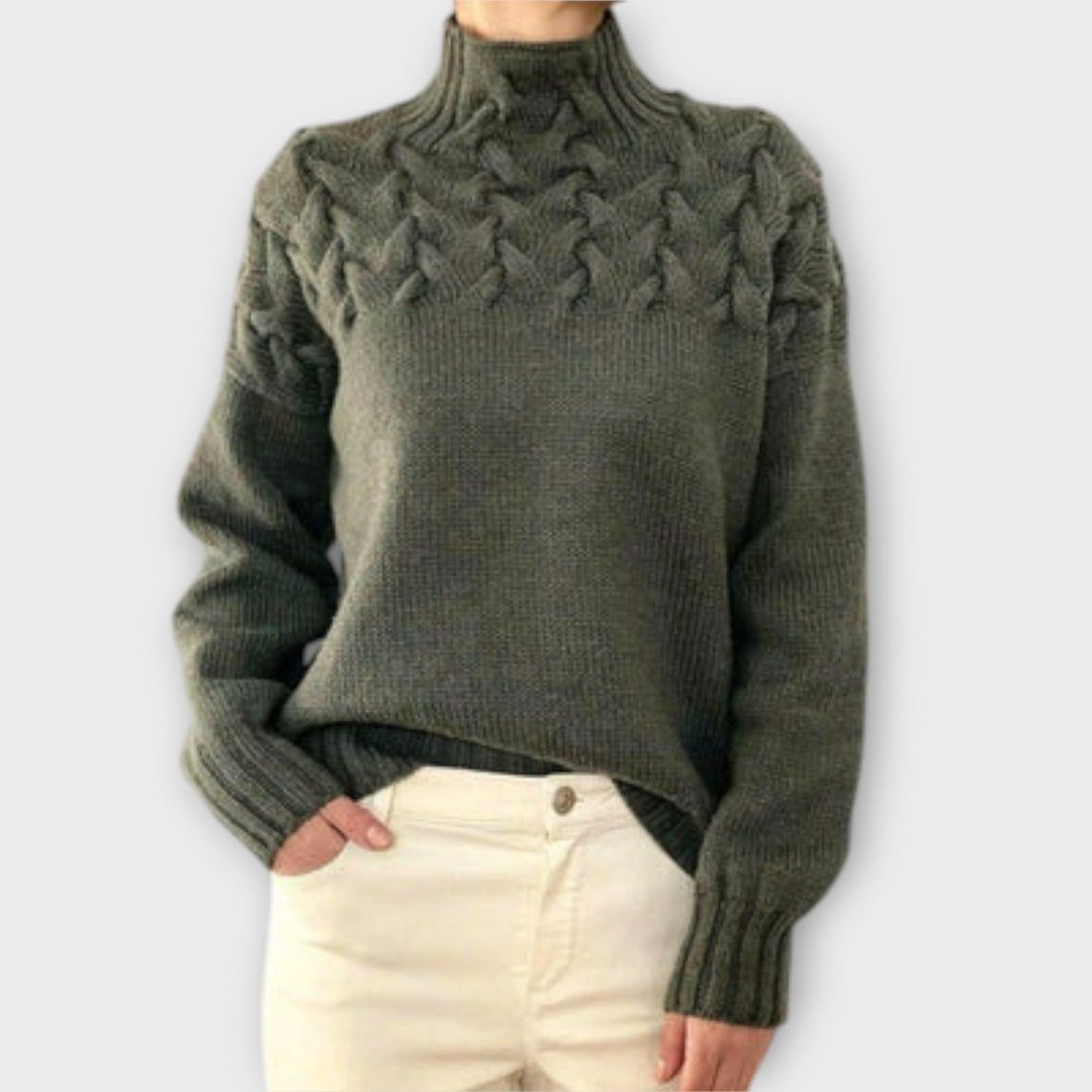 Eva | Women's Sweater with Cable Knit Detail