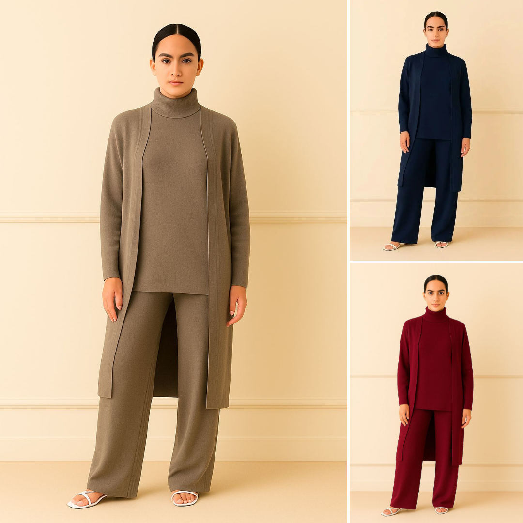 Lisy Cardigan, Turtleneck & Pants Set
