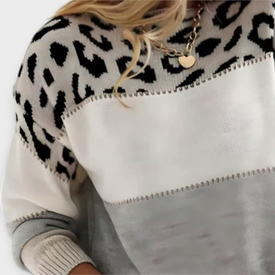 Cheyenne | Casual Sweater with Leopard Design