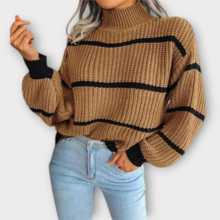 Chavala | Turtleneck Sweater with Stripes