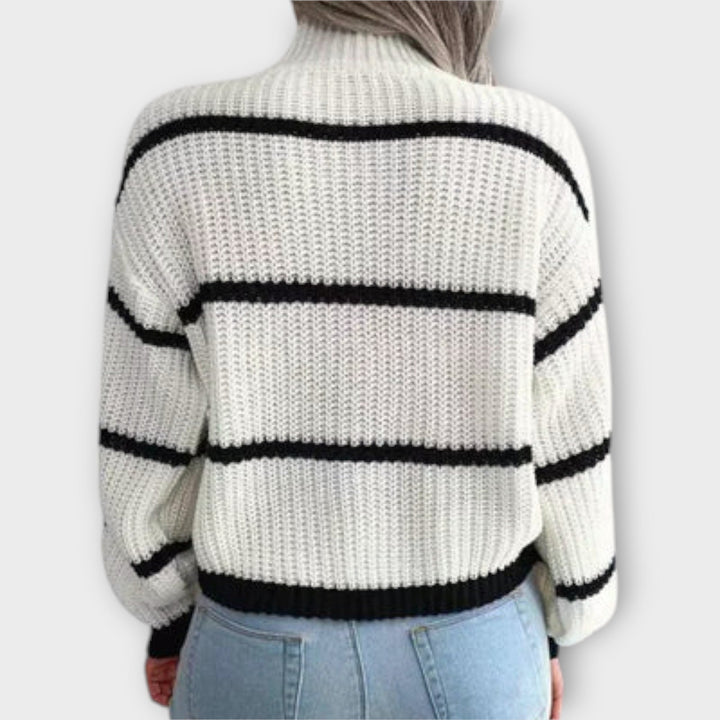 Chavala | Turtleneck Sweater with Stripes
