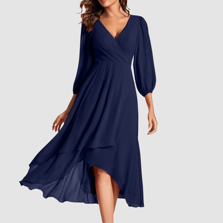 Mia | Elegant V-Neck Long Dress