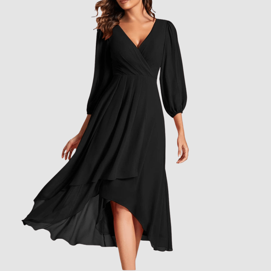 Mia | Elegant V-Neck Long Dress
