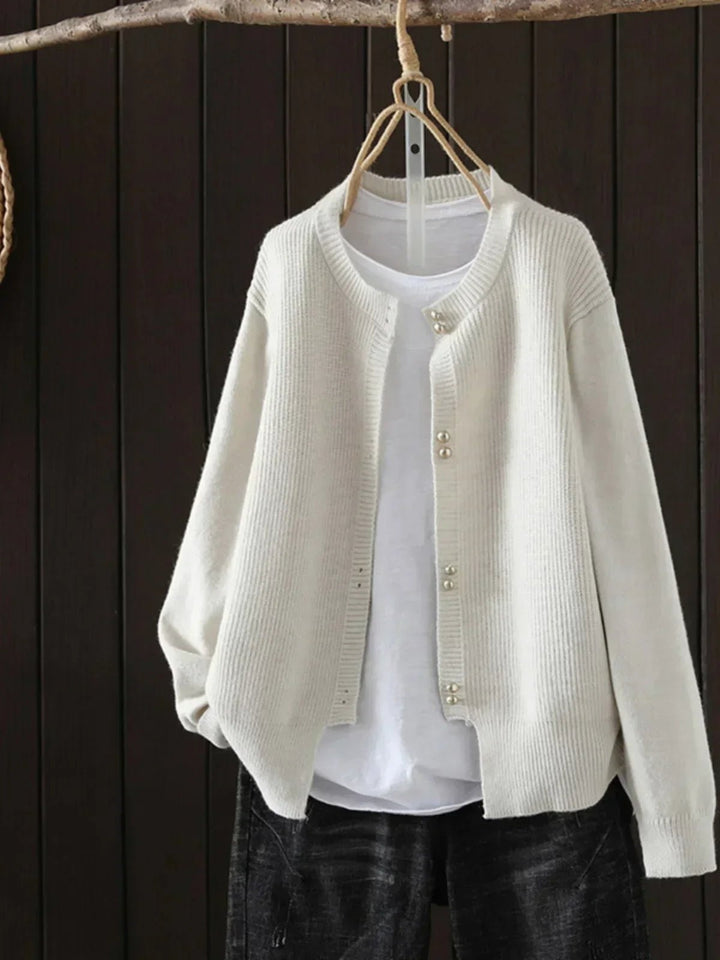 Elara | Pearl Button Cardigan