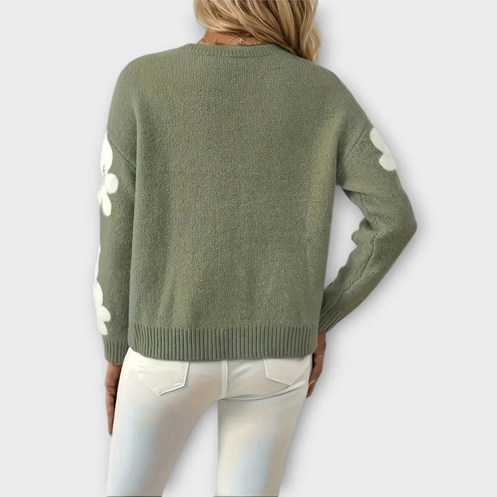 Silke | Soft Knit Sweater with Floral Design