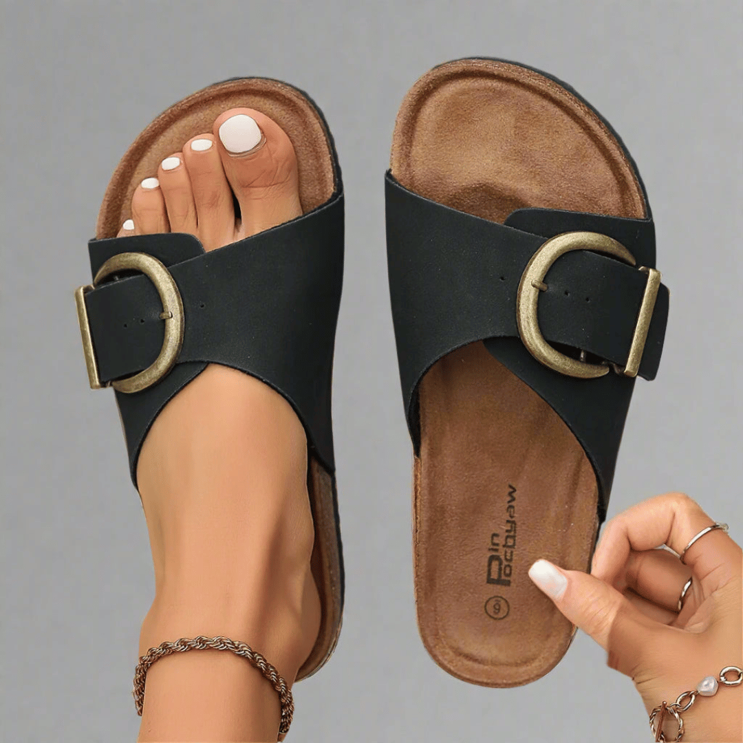 Aileen | Buckle Slide Sandals - Barbara benjamin new york
