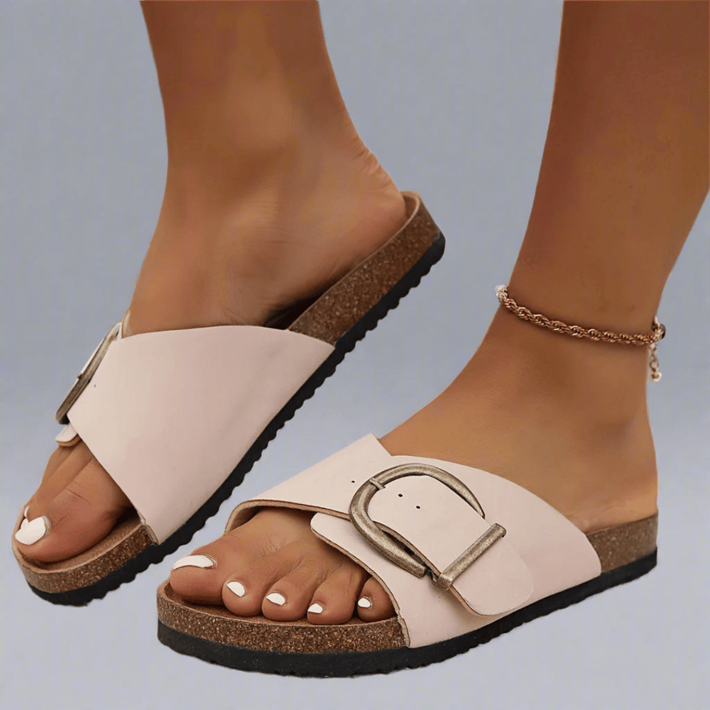 Aileen | Buckle Slide Sandals - Barbara benjamin new york