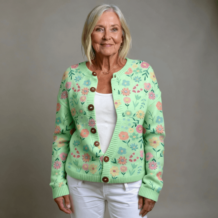 Aleah | Floral Design Cardigan - Barbara benjamin new york