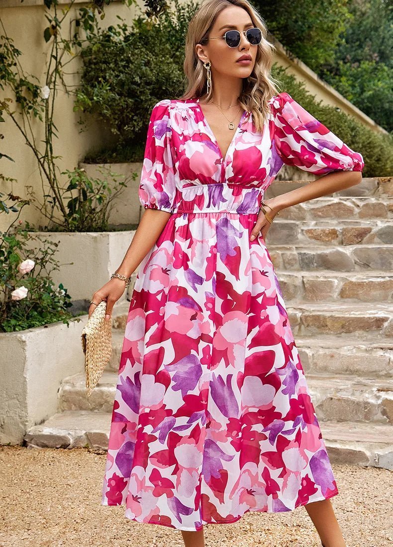 Allison | Elegant Floral Dress - Barbara & Late Benjamin