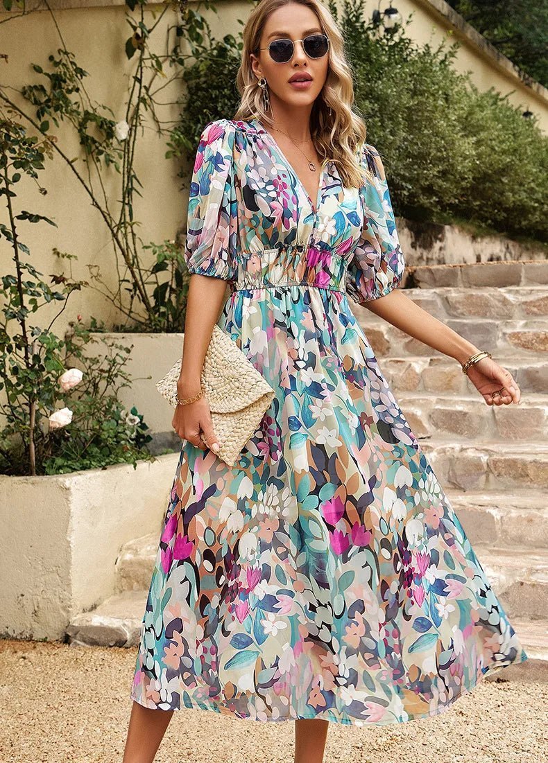 Allison | Elegant Floral Dress - Barbara & Late Benjamin