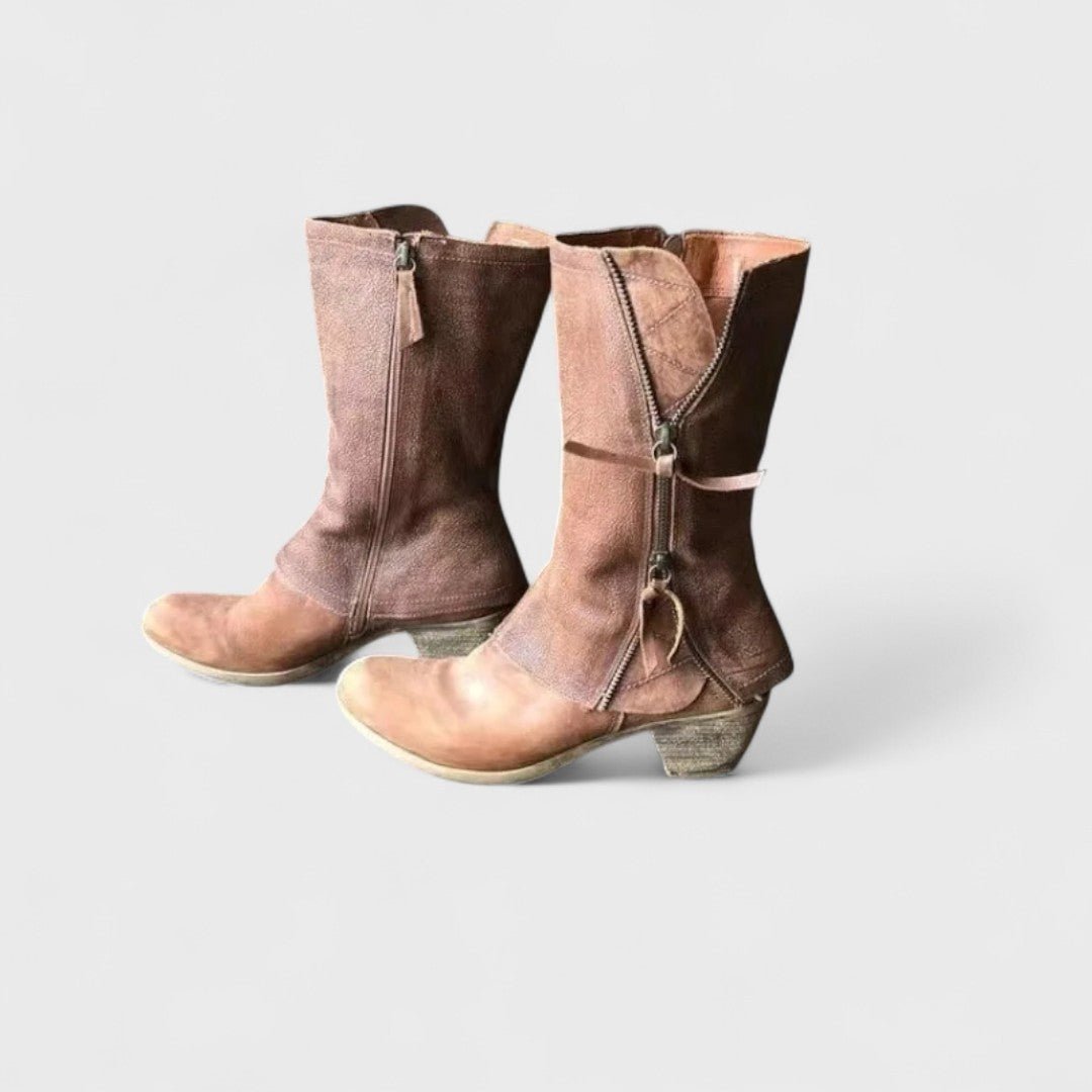 Alma | Vintage Mid - Calf Boots - Barbara benjamin new york