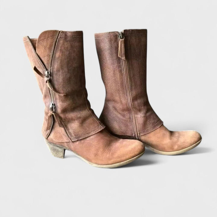 Alma | Vintage Mid - Calf Boots - Barbara benjamin new york