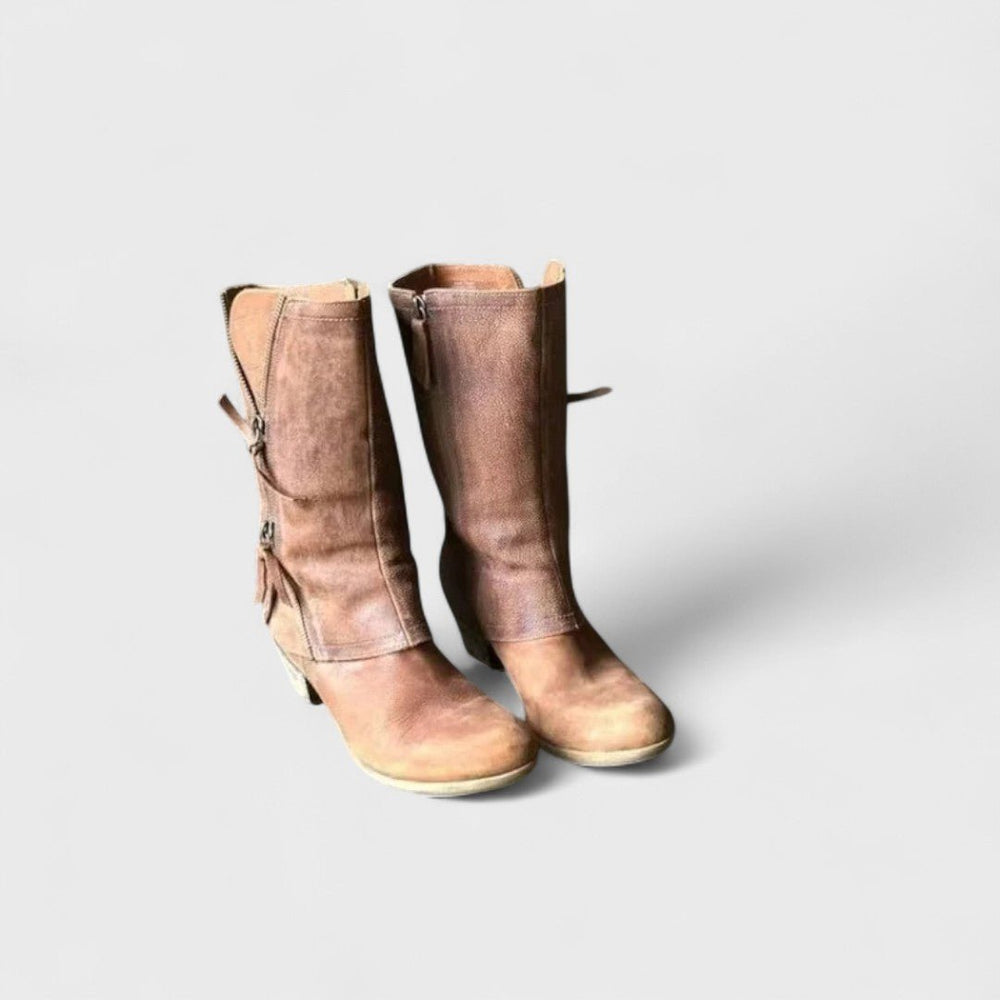 Alma | Vintage Mid - Calf Boots - Barbara benjamin new york