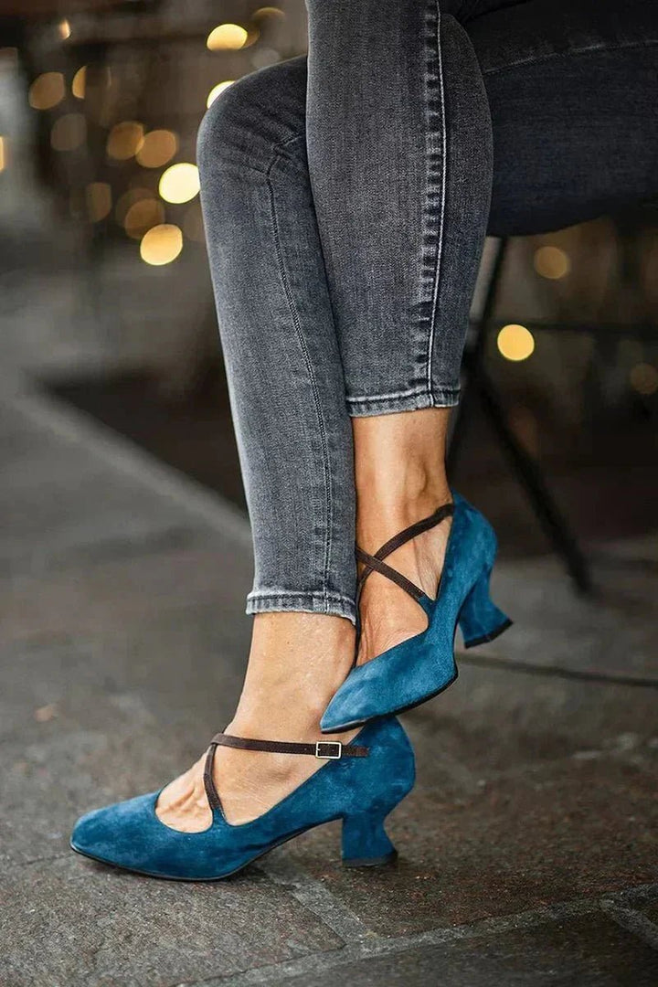 Amber | Elegant Strap Mid - Heels - Barbara benjamin new york