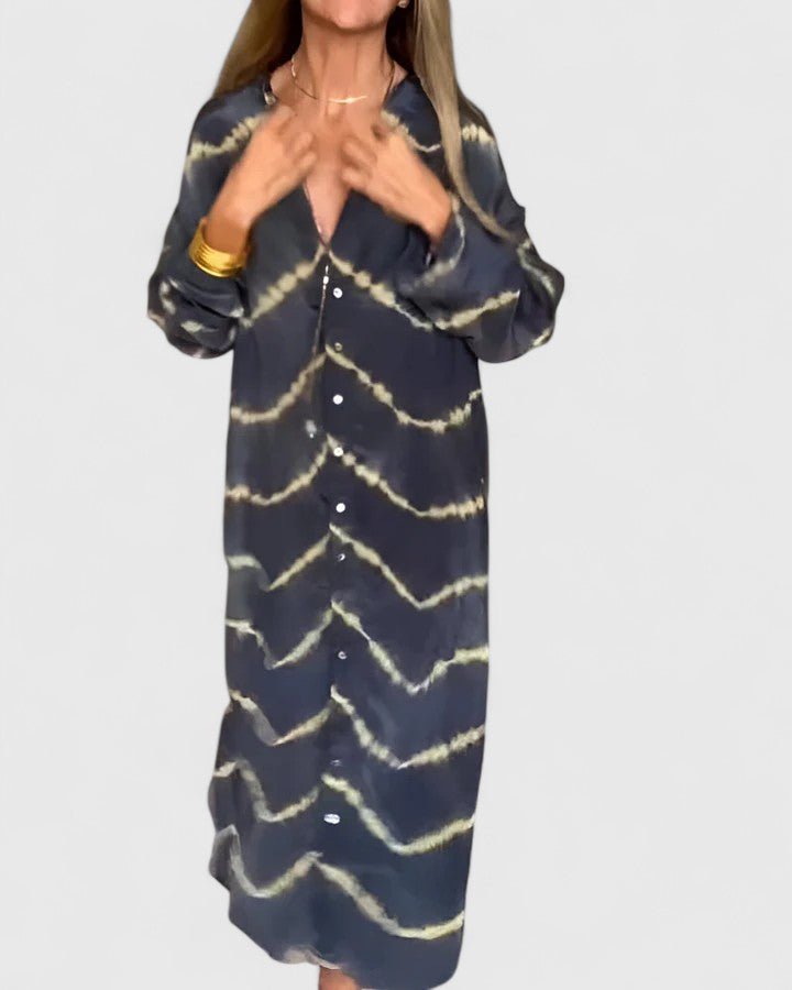 Amelie™ | Elegant Boho Striped Maxi Dress - Barbara & Late Benjamin