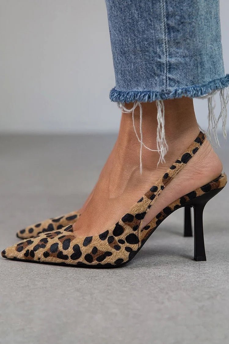 Angie | Leopard Slingback Heels - Barbara benjamin new york