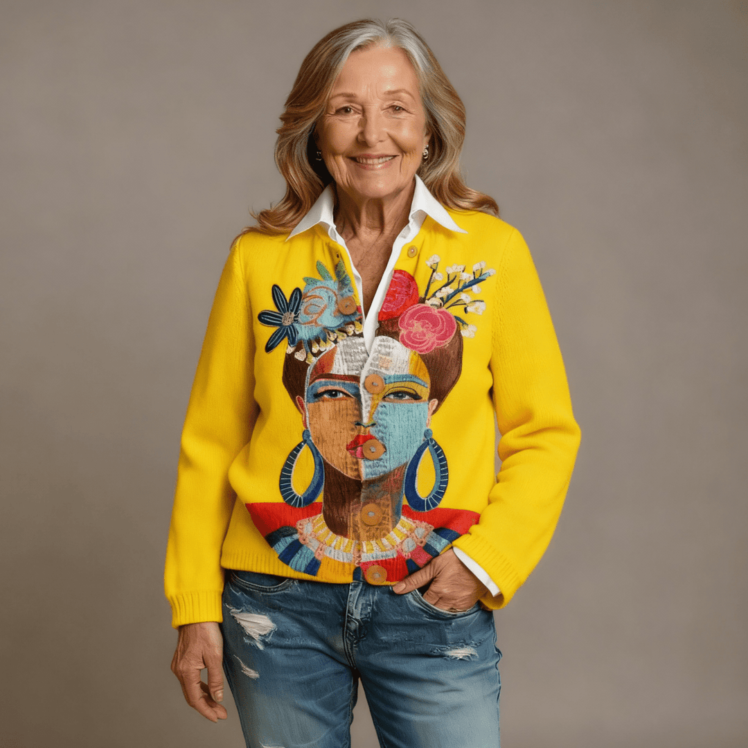 Anna | Art Printed Cardigan - Barbara benjamin new york