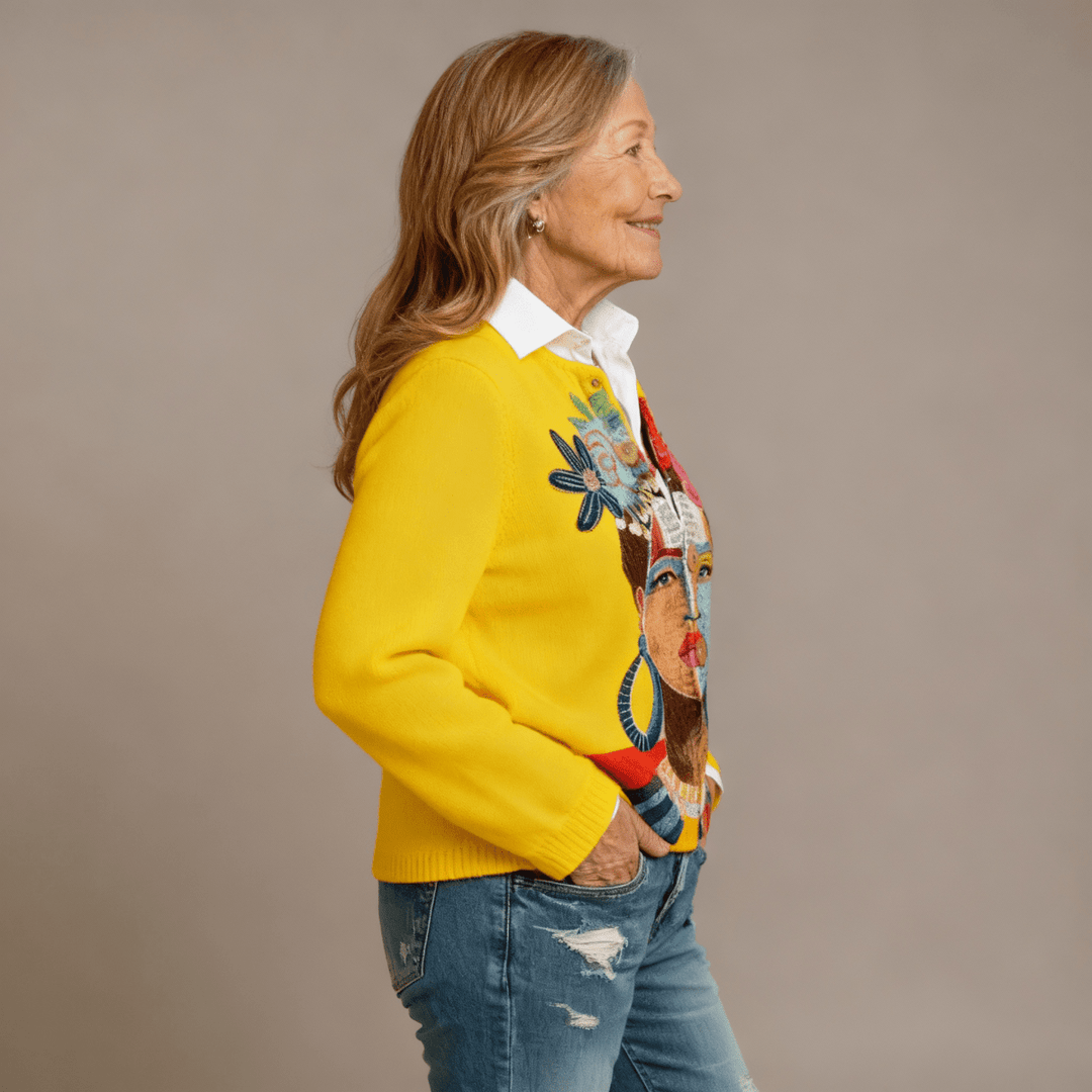 Anna | Art Printed Cardigan - Barbara benjamin new york