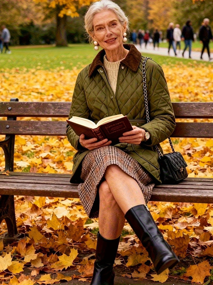 Avery Olive Green Quilted Jacket with Belt - Barbara & Late Benjamin