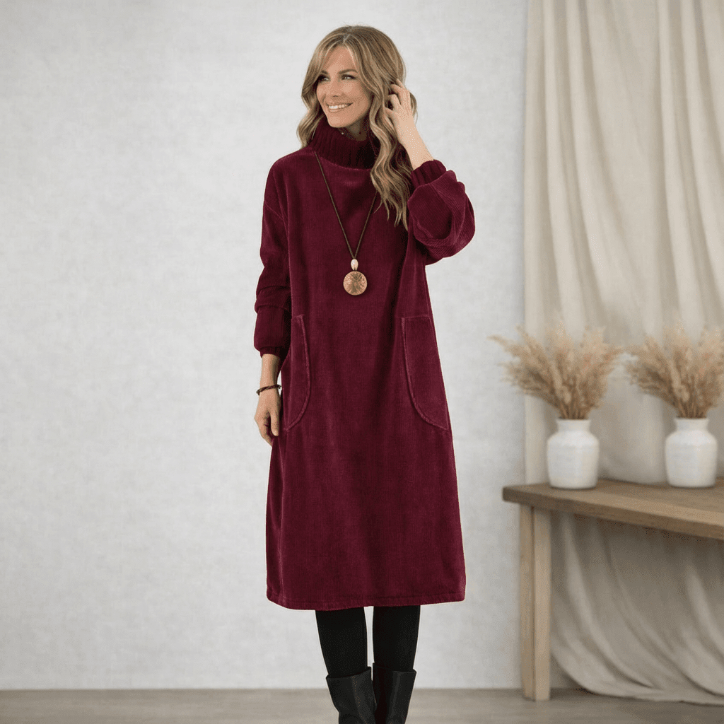 Barbara | Cozy Turtleneck Midi Dress - Barbara & Late Benjamin