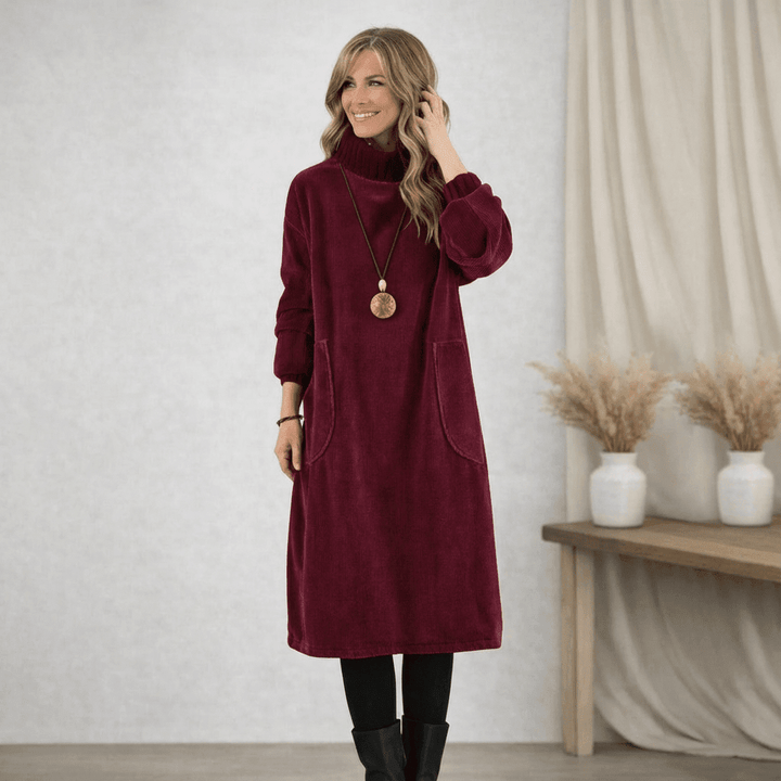 Barbara | Cozy Turtleneck Midi Dress - Barbara & Late Benjamin