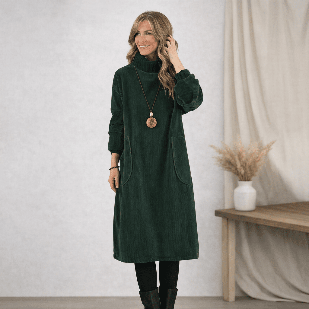 Barbara | Cozy Turtleneck Midi Dress - Barbara & Late Benjamin