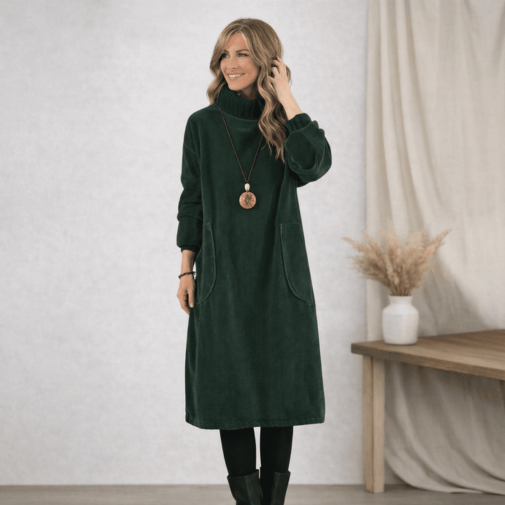 Barbara | Cozy Turtleneck Midi Dress - Barbara & Late Benjamin