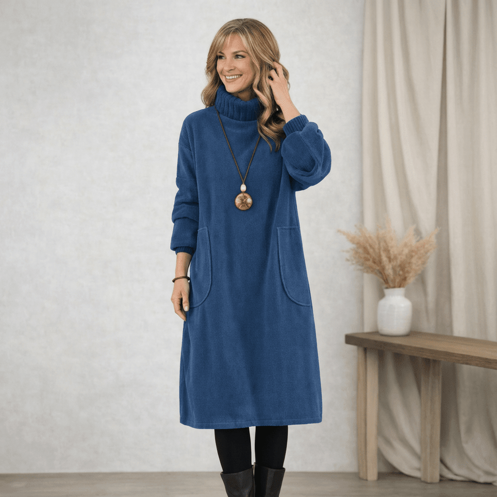 Barbara | Cozy Turtleneck Midi Dress - Barbara & Late Benjamin