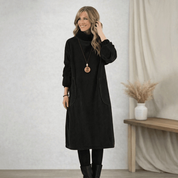 Barbara | Cozy Turtleneck Midi Dress - Barbara & Late Benjamin