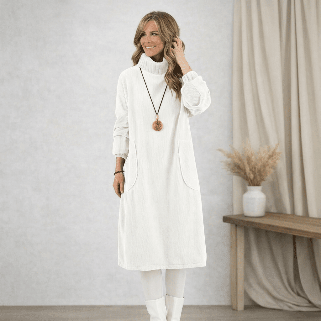 Barbara | Cozy Turtleneck Midi Dress - Barbara & Late Benjamin