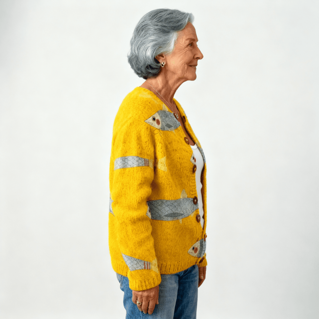 Bella | Sardines Art Cardigan - Barbara benjamin new york