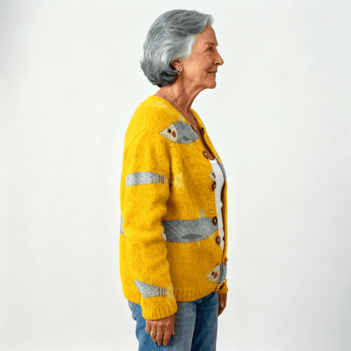 Bella | Sardines Art Cardigan - Barbara benjamin new york