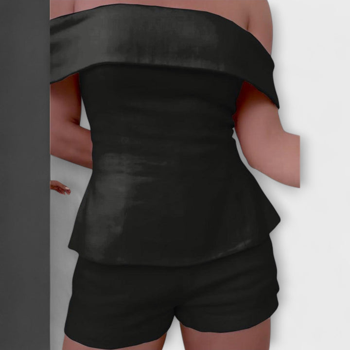 Olivia - White Cotton-Linen Two-Piece Set