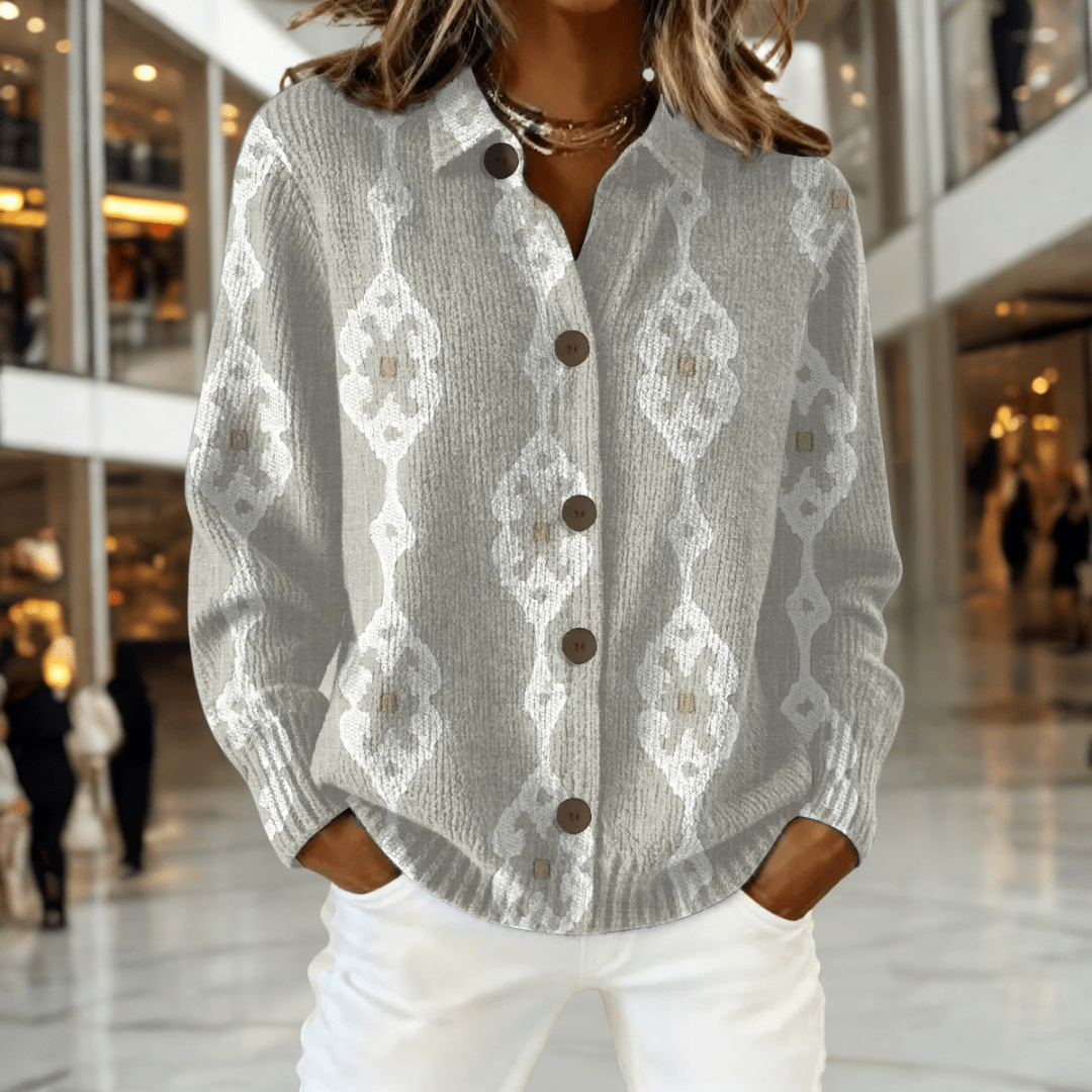 Blair™ - Artistic Print Cardigan - Barbara benjamin new york