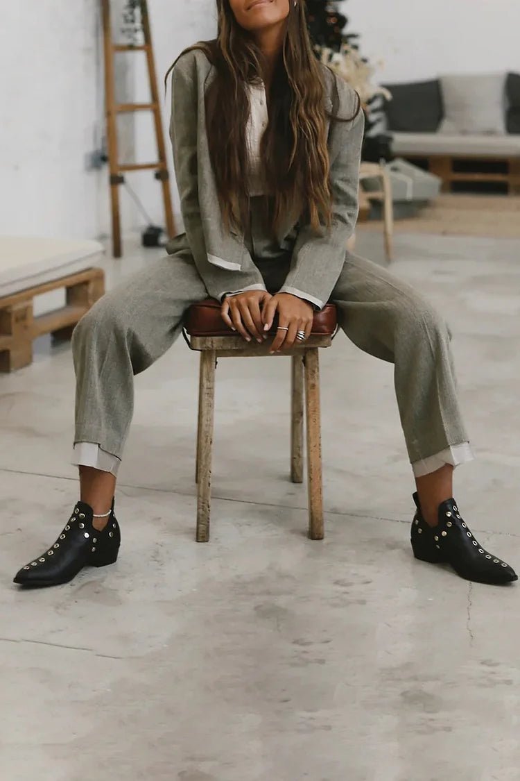 Brenda | Pointed Studded Ankle Boot - Barbara benjamin new york