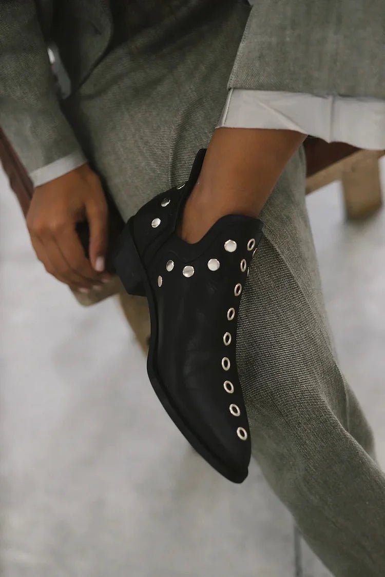 Brenda | Pointed Studded Ankle Boot - Barbara benjamin new york