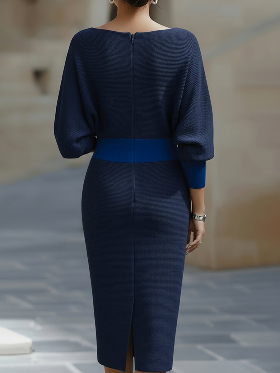 Brielle | Draped Elegant Midi Dress - Barbara & Late Benjamin