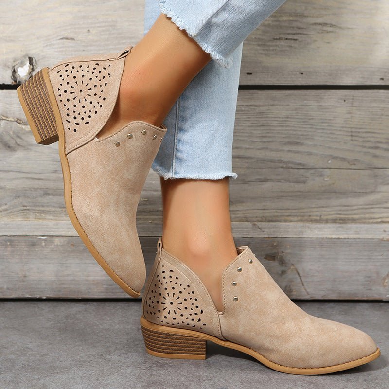 Caitlin | Low Cut Perforated Ankle Boot - Barbara benjamin new york