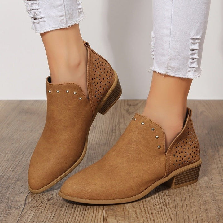 Caitlin | Low Cut Perforated Ankle Boot - Barbara benjamin new york