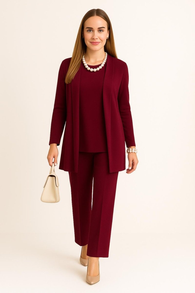 Cardigan, Top & Trousers Set - Barbara benjamin new york