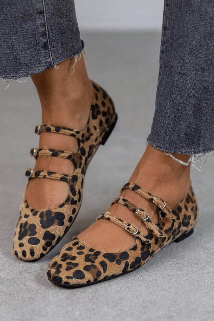 Charlotte | Leopard Buckle Flats - Barbara benjamin new york